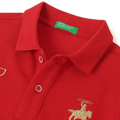 United Colors of Benetton Regular Fit Polo Neck Embroidered T-Shirt