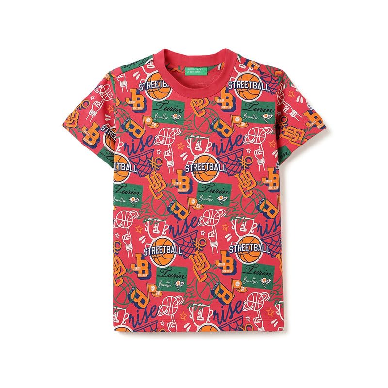 United Colors of Benetton Regular Fit Round Neck Graphic Print T-Shirt