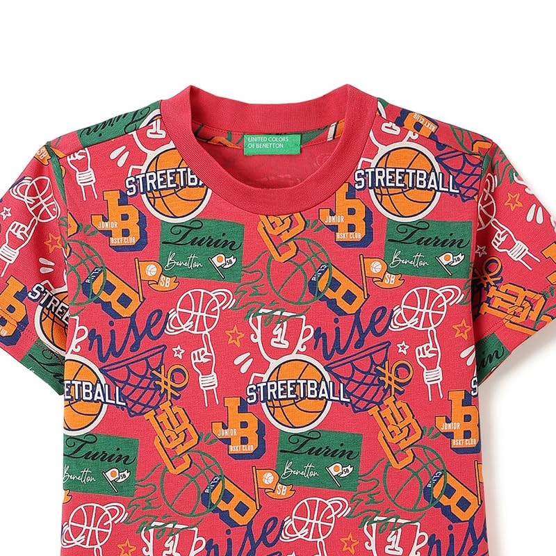 United Colors of Benetton Regular Fit Round Neck Graphic Print T-Shirt