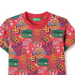 United Colors of Benetton Regular Fit Round Neck Graphic Print T-Shirt