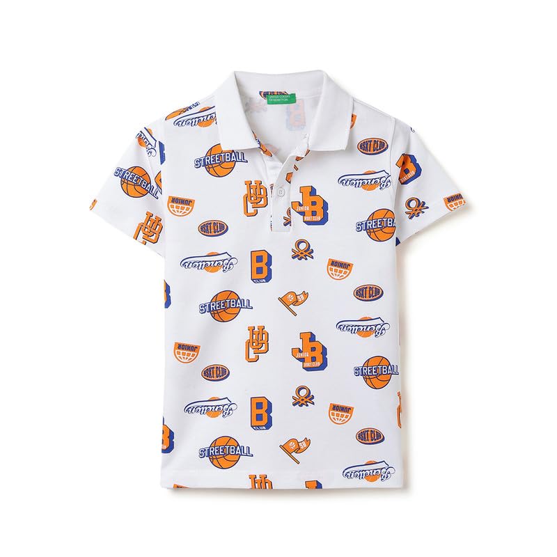 United Colors of Benetton Regular Fit Polo Neck Graphic Print T-Shirt