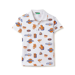 United Colors of Benetton Regular Fit Polo Neck Graphic Print T-Shirt
