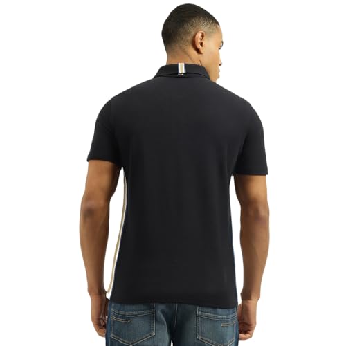 United Colors of Benetton Men's Textured Relaxed Fit Tshirt (25A3089J3549IN22_Black