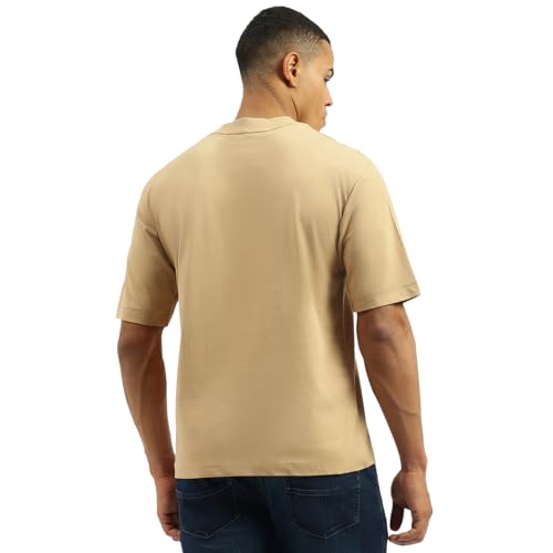 United Colors of Benetton Men's Printed Oversized Fit Tshirt (25A3099J3507IMK1_Beige