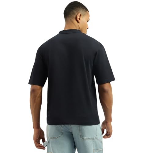 United Colors of Benetton Men's Printed Oversized Fit Tshirt (25A3099J3507IN22_Black