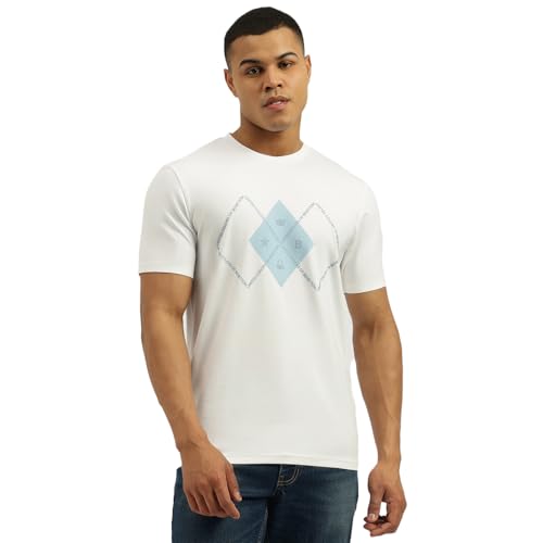 United Colors of Benetton Men's Graphic Print Relaxed Fit Tshirt (25A3E99J3303I101_White
