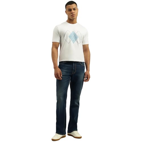 United Colors of Benetton Men's Graphic Print Relaxed Fit Tshirt (25A3E99J3303I101_White