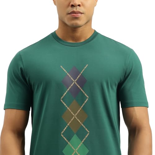 United Colors of Benetton Men's Argyle Relaxed Fit Tshirt (25A3E99J3304IBG1_Green