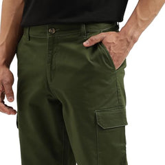 United Colors of Benetton Solid Straight Fit Cargo Pants (Size: 28)-25A4CTWB1201I902 Green
