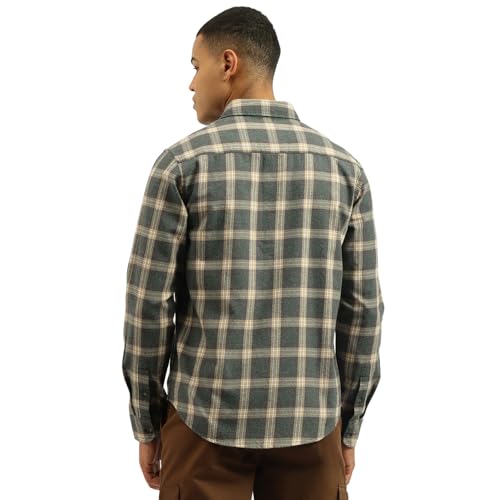 United Colors of Benetton Men's Checkered Regular Fit Shirts (25A5CH325TWLI901_Grey