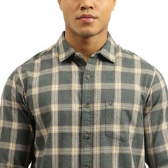 United Colors of Benetton Men's Checkered Regular Fit Shirts (25A5CH325TWLI901_Grey