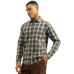 United Colors of Benetton Men's Checkered Regular Fit Shirts (25A5CH325TWLI901_Grey