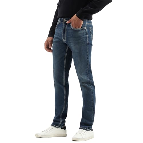 United Colors of Benetton Solid Straight Fit Jeans (Size: 38)-25A4MBOO5027I901 Blue