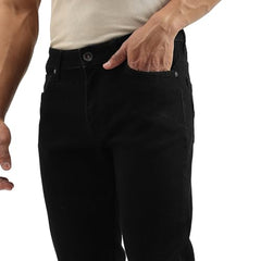 United Colors of Benetton Solid Slim Tapered Fit Jeans (Size: 28)-25A4MBOO5030I901 Black