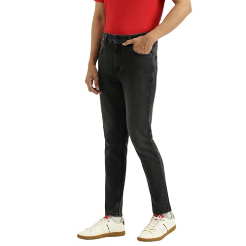 United Colors of Benetton Washed Low Crotch Fit Jeans (Size: 28) - 25A4MBOO5031I901 Black