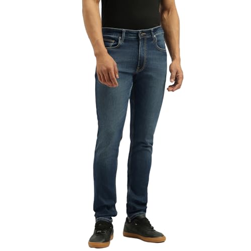 United Colors of Benetton Solid Tapered Fit Jeans (Size: 30)-25A4MBOO5042I901 Blue