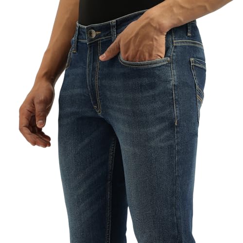 United Colors of Benetton Solid Tapered Fit Jeans (Size: 30)-25A4MBOO5042I901 Blue