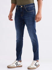 Spykar Dark Blue Mid Rise Slim Fit Casual Jeans for Men