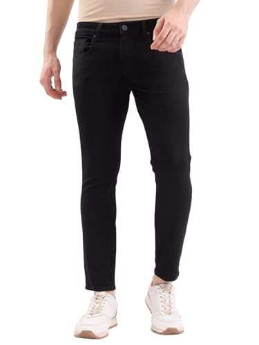 Spykar Black Mid Rise Slim Fit Casual Jeans for Men