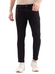 Spykar Black Mid Rise Slim Fit Casual Jeans for Men