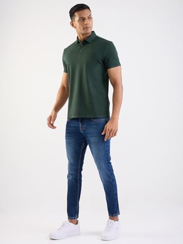 Spykar Dark Blue Mid Rise Slim Fit Casual Jeans for Men