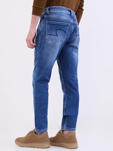 Spykar Mid Blue Mid Rise Slim Fit Casual Jeans for Men