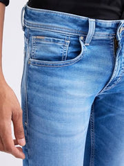 Spykar Light Blue Mid Rise Regular Fit Casual Jeans for Men