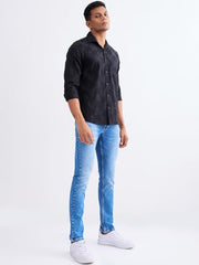 Spykar Light Blue Mid Rise Regular Fit Casual Jeans for Men