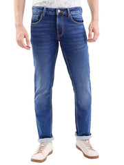 Spykar Dark Blue Mid Rise Regular Fit Casual Jeans for Men