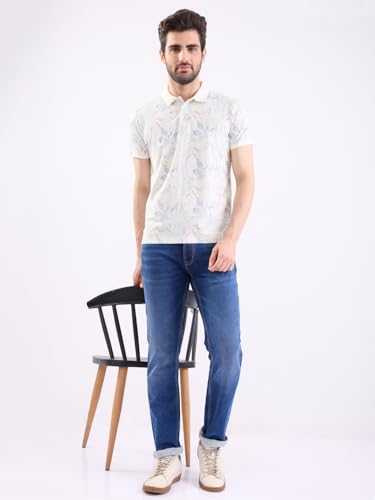 Spykar Dark Blue Mid Rise Regular Fit Casual Jeans for Men