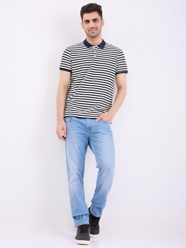 Spykar Light Blue Mid Rise Regular Fit Casual Jeans for Men