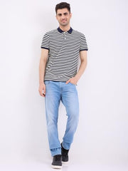 Spykar Light Blue Mid Rise Regular Fit Casual Jeans for Men