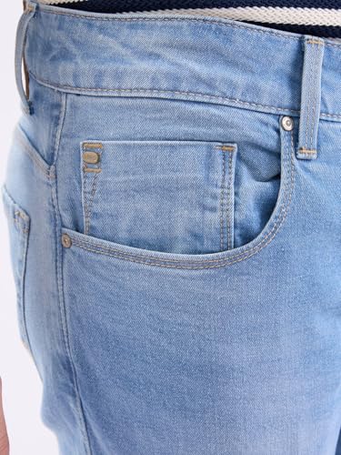 Spykar Light Blue Mid Rise Regular Fit Casual Jeans for Men