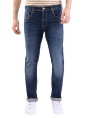 Spykar Dark Blue Mid Rise Regular Fit Casual Jeans for Men