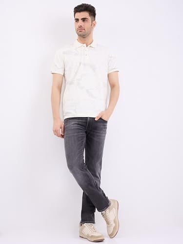 Spykar Charcoal Black Mid Rise Regular Fit Casual Jeans for Men