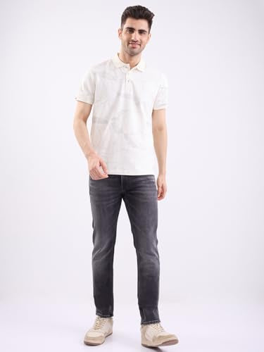 Spykar Charcoal Black Mid Rise Regular Fit Casual Jeans for Men