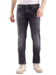 Spykar Charcoal Black Mid Rise Regular Fit Casual Jeans for Men