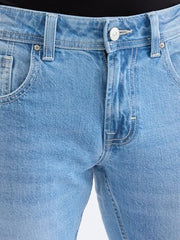 Spykar Light Blue Low Rise Slim Fit Casual Jeans for Men