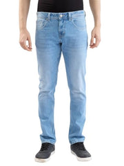 Spykar Light Blue Low Rise Slim Fit Casual Jeans for Men