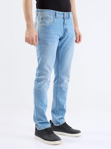 Spykar Light Blue Low Rise Slim Fit Casual Jeans for Men