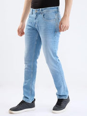 Spykar Light Blue Low Rise Slim Fit Casual Jeans for Men