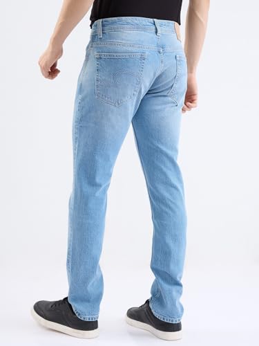 Spykar Light Blue Low Rise Slim Fit Casual Jeans for Men