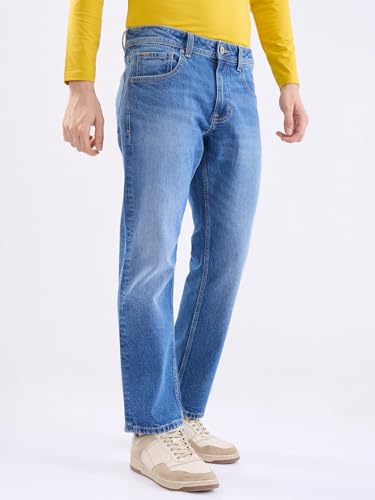 SPYKAR Men's Relaxed Jeans (MDCH2BE008MIDBLUE_Mid Blue