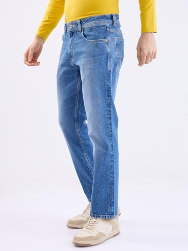 SPYKAR Men's Relaxed Jeans (MDCH2BE008MIDBLUE_Mid Blue