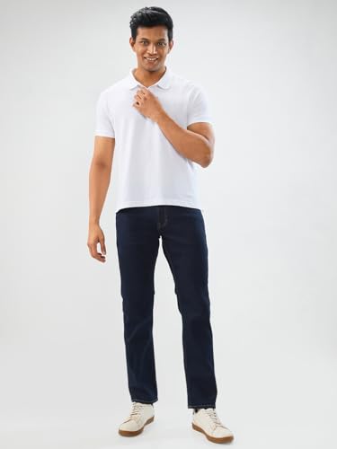 Spykar Raw Blue Comfort Fit Mid Rise Jeans for Men