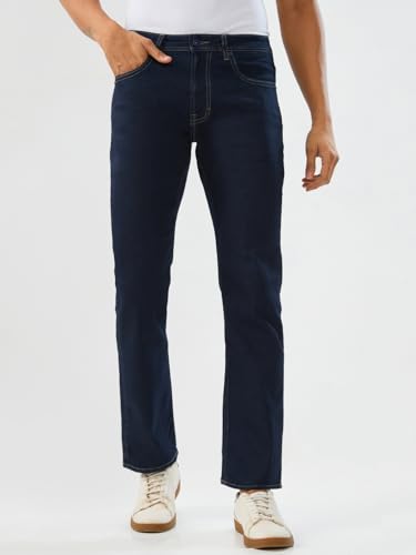 Spykar Raw Blue Comfort Fit Mid Rise Jeans for Men