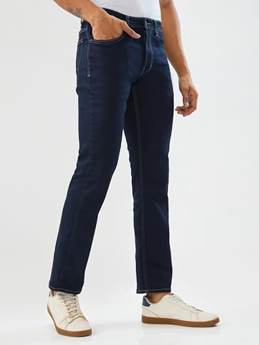 Spykar Raw Blue Comfort Fit Mid Rise Jeans for Men