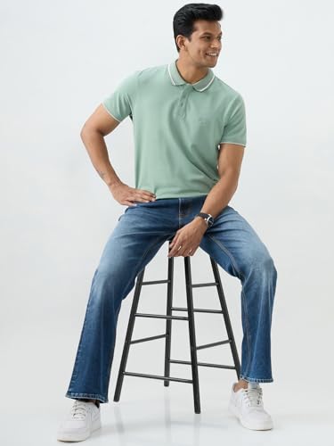 Spykar Mid Blue Regular Fit Mid Rise Jeans for Men