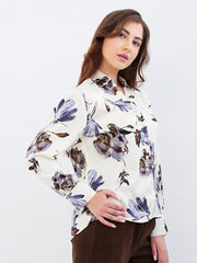 Spykar Off White Regular Fit Casual Shirts for Women