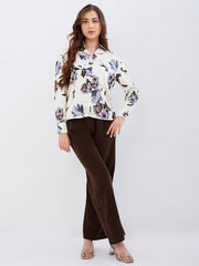 Spykar Off White Regular Fit Casual Shirts for Women